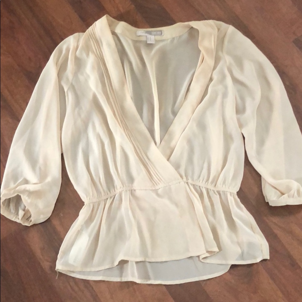 Cream Wrap Blouse - SiZe M